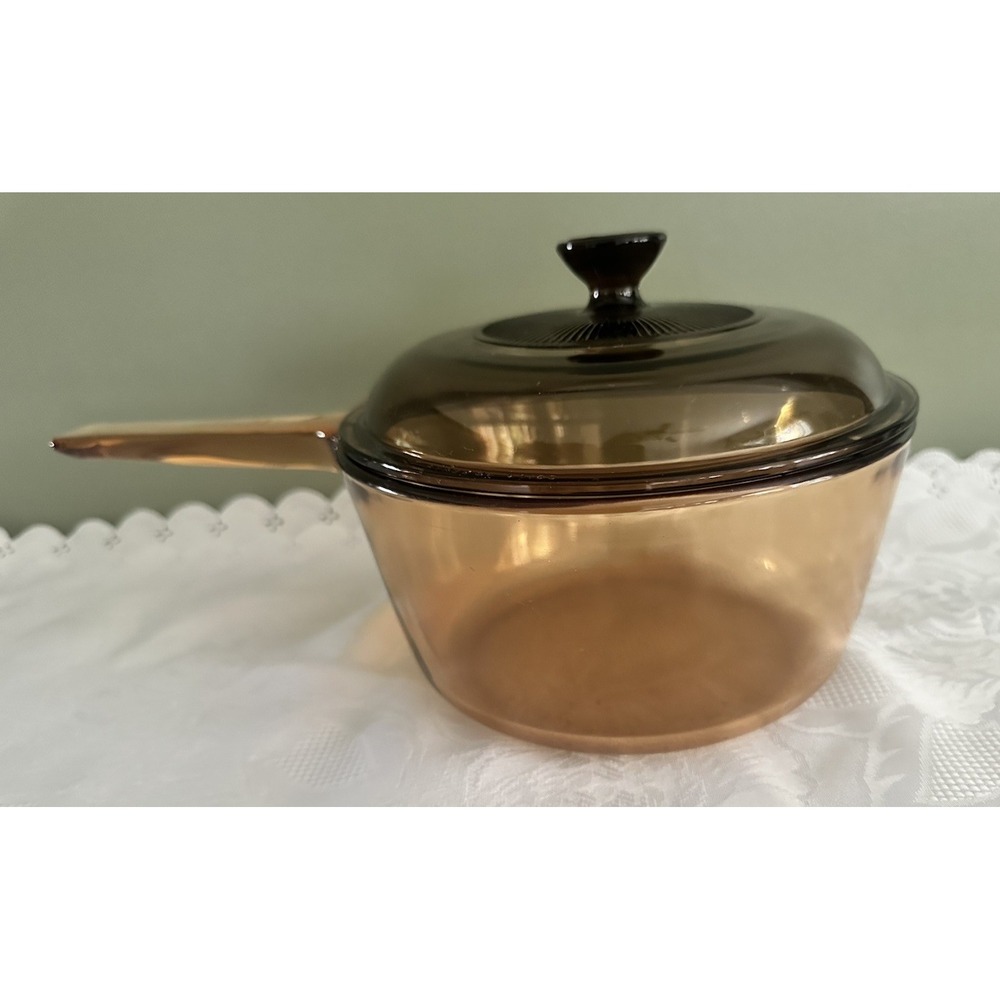 Corning Corelle Vision Ware Amber 1.5 Qt Saucepan with Lid